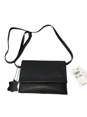 Giani Bernini Black Nappa Leather Flap Crossbody Bag New